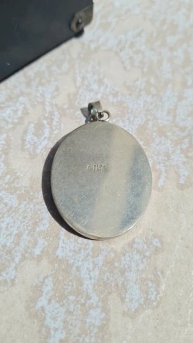 Pendentif ancien oversize fleurs en inclusion