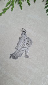 Pendentif ancien - Pierrot - Arlequin - médaille ajourée ancienne