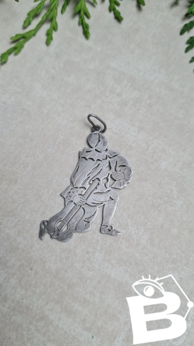 Pendentif ancien - Pierrot - Arlequin - médaille ajourée ancienne