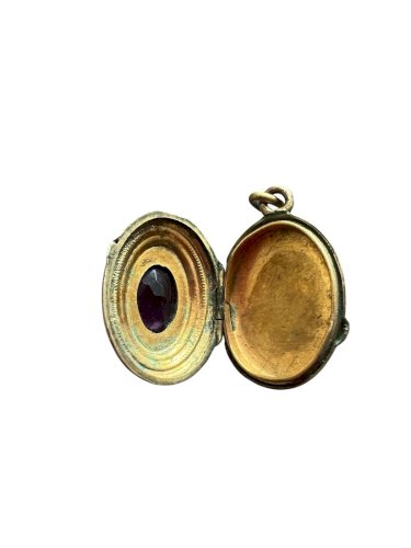 Pendentif Ancien Xixe Siècle Souvenir Locket Napoléon III Vintage Romantique