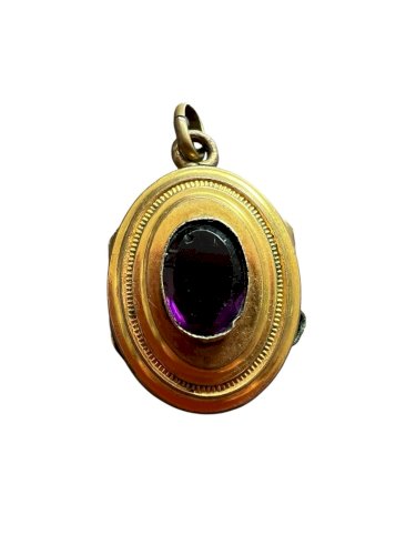 Pendentif Ancien Xixe Siècle Souvenir Locket Napoléon III Vintage Romantique