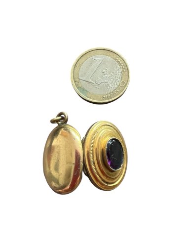 Pendentif Ancien Xixe Siècle Souvenir Locket Napoléon III Vintage Romantique