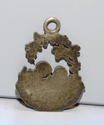 -PENDENTIF ARGENT Poinçon Tête Sanglier 2 AMOURS  CADEAU NAISSANCE ou BAPTEME  D
