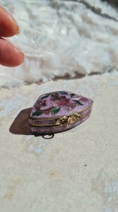 Pendentif - Boite cloisonnée - émaillée - pilulier