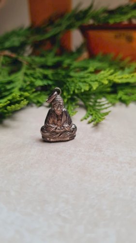 Pendentif Bouddha ancien en argent 835 double face
