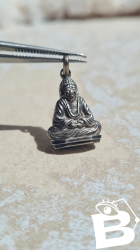 Pendentif Bouddha ancien en argent 835 double face