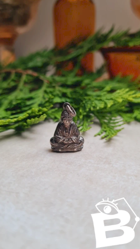 Pendentif Bouddha ancien en argent 835 double face