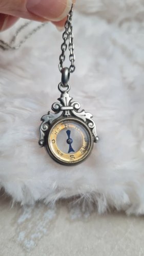 Pendentif Boussole antique en argent style victorien