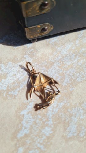 Pendentif en argent 800 homme en deltaplane- vermeil