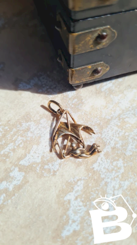 Pendentif en argent 800 homme en deltaplane- vermeil