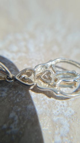 Pendentif  en argent 925 avec une aigue marine véritable