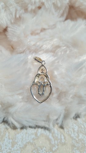 Pendentif  en argent 925 avec une aigue marine véritable