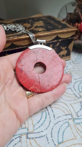 Pendentif en corail Gorgone et argent avec sa chaine