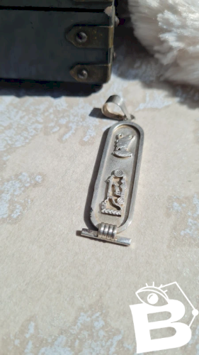 Pendentif en hiéroglyphes en argent 800 - amulette