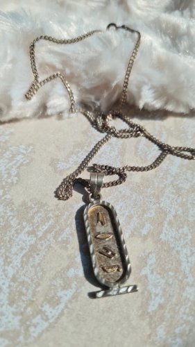 Pendentif ( Eric )- cartouche en hiéroglyphes en argent
