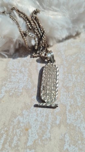 Pendentif ( Eric )- cartouche en hiéroglyphes en argent
