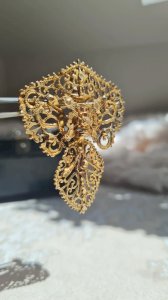 Georgian Portuguese travel Pendant and Brooch in silver and gold (vermeil)