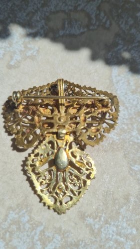 Pendentif et Broche de voyage Géorgien portugais en argent et or ( vermeil )