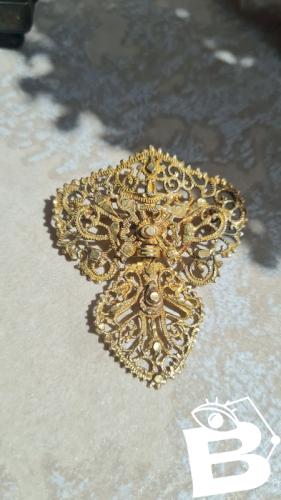 Pendentif et Broche de voyage Géorgien portugais en argent et or ( vermeil )