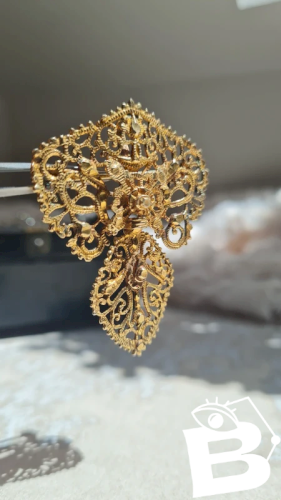 Pendentif et Broche de voyage Géorgien portugais en argent et or ( vermeil )