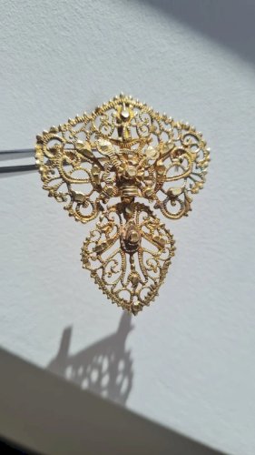 Pendentif et Broche de voyage Géorgien portugais en argent et or ( vermeil )