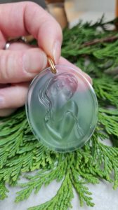 Lalique Oval lady pendant in frosted crystal