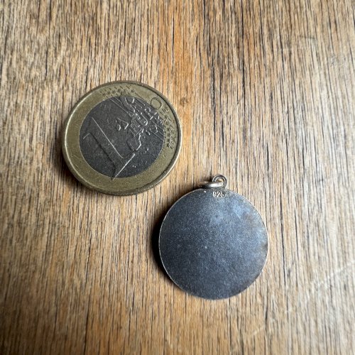 Pendentif médaille vintage vers 1960 argent massif 925 prénom Gisela unisexe