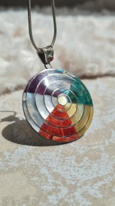 Pachamama pendant in 925 silver with its chain.
