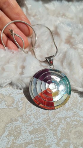 Pendentif Pachamama en argent 925 avec sa chaine