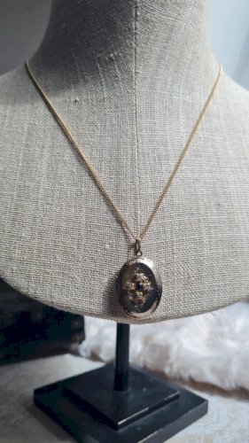Pendentif porte-photos vintage avec strass