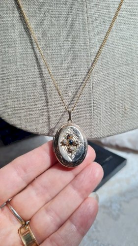 Pendentif porte-photos vintage avec strass