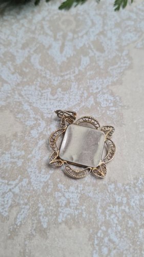 Pendentif vintage Damascène Tolède et filigrane