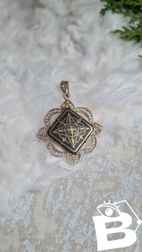 Pendentif vintage Damascène Tolède et filigrane