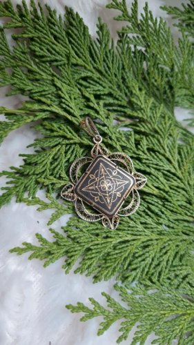 Pendentif vintage Damascène Tolède et filigrane