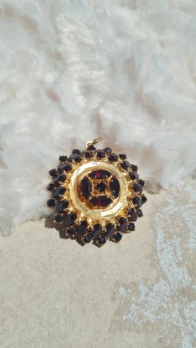 Pendentif vintage et strass grenat marque LSA
