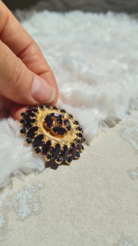 Pendentif vintage et strass grenat marque LSA