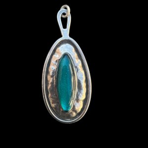 Pendentif vintage vers 1960 Collection Unisexe Couture Design Cabochon Verre