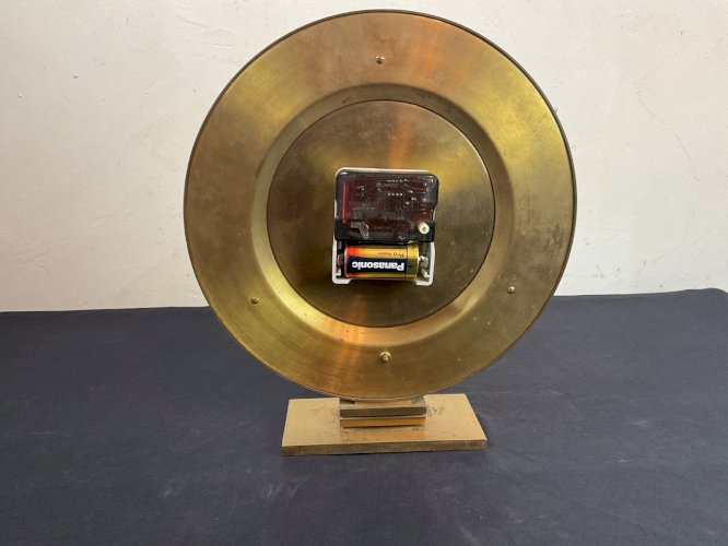 PENDULE DE BUREAU KIENZLE WORLD TIMER AUTOMATIC EN LAITON DORÉ