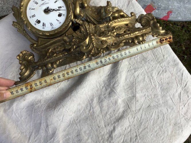 Pendule de cheminée XIXe Napoléon III bronze doré – MADE in italy