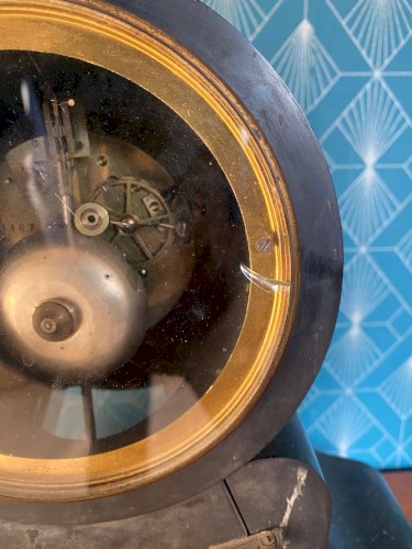 Pendule de notaire en marbre, Napoléon III.