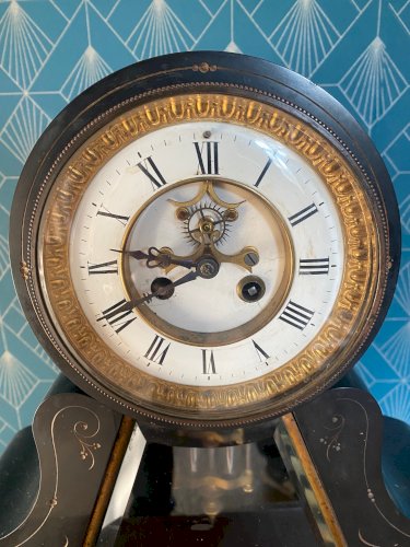 Pendule de notaire en marbre, Napoléon III.