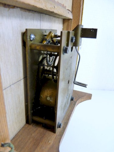 Pendule en Bois Art Déco Mouvement Lenzkirch AGU.1 Million à Restaurer H - 29 cm