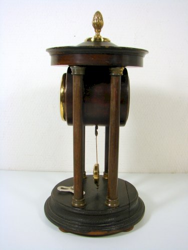 Pendule Portique en Bois et Laiton Sculpté Napoléon III H - 33 cm