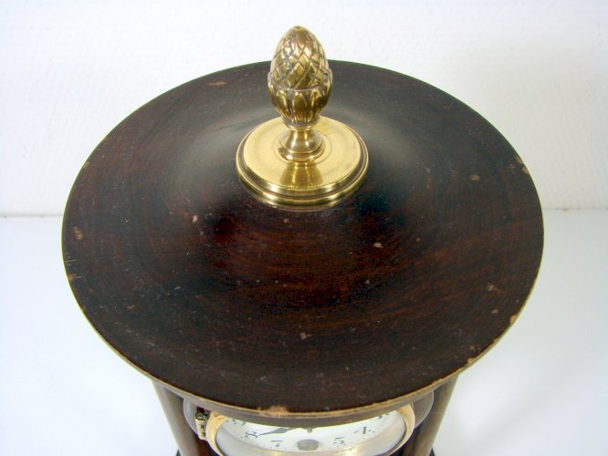 Pendule Portique en Bois et Laiton Sculpté Napoléon III H - 33 cm