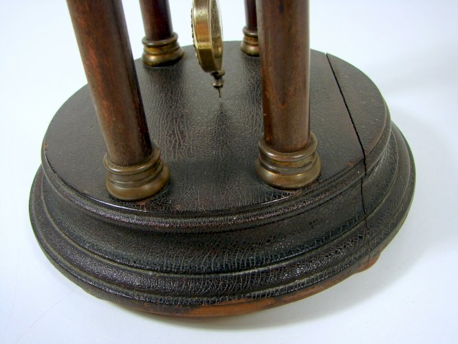 Pendule Portique en Bois et Laiton Sculpté Napoléon III H - 33 cm