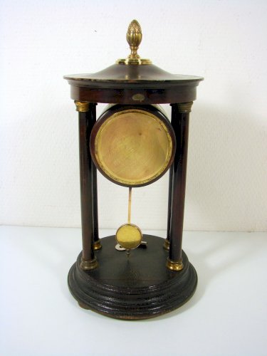 Pendule Portique en Bois et Laiton Sculpté Napoléon III H - 33 cm