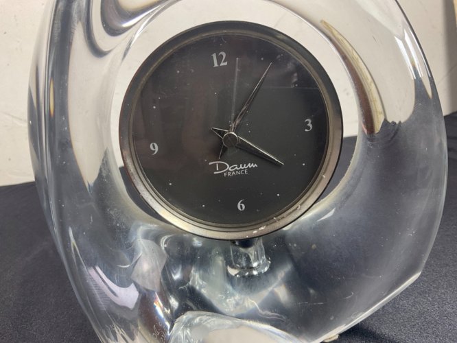 PENDULETTE PENDULE THOR 131 DE BUREAU CRISTAL DAUM VINTAGE FONCTIONNE