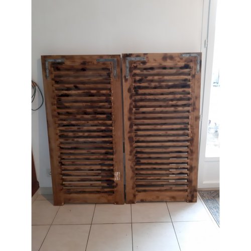 Persiennes Anciennes des Années 60 en Pin
