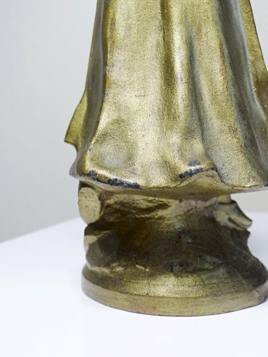 Personnage en régule dorée ancien Paysanne au fagot XIX-XXe