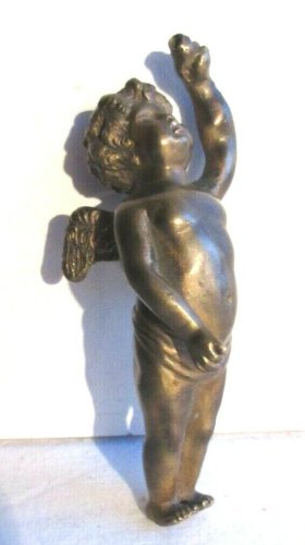 Petit angelot de pendule Napoléon III, sculpture bronze doré